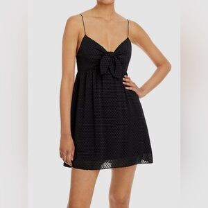 Alice + Olivia Melvina Black Sleeveless Tie Front Babydoll Dress NWT